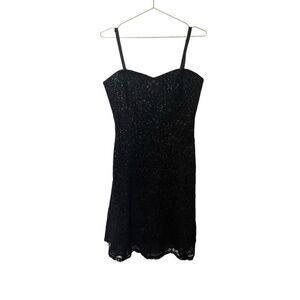Lauren Ralph Lauren black lace fit and flare dress sz 10